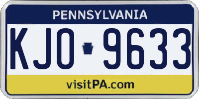 PA license plate KJO9633