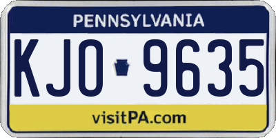 PA license plate KJO9635