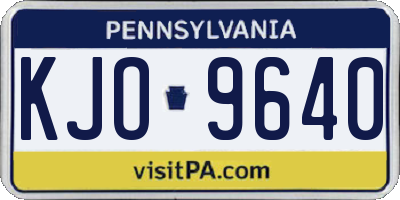 PA license plate KJO9640