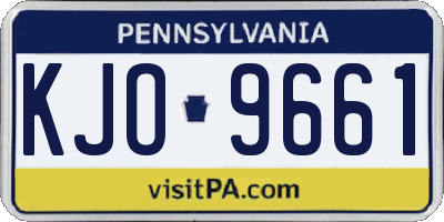 PA license plate KJO9661