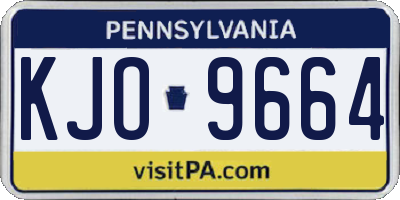 PA license plate KJO9664