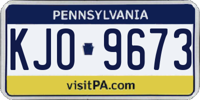 PA license plate KJO9673