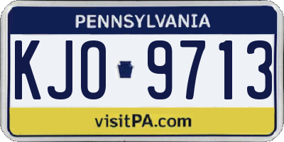 PA license plate KJO9713
