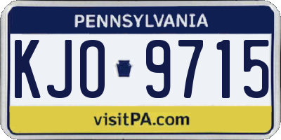 PA license plate KJO9715