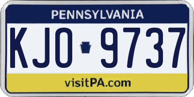 PA license plate KJO9737