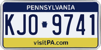 PA license plate KJO9741