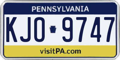 PA license plate KJO9747