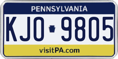 PA license plate KJO9805