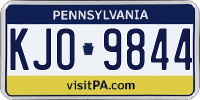 PA license plate KJO9844