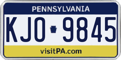 PA license plate KJO9845