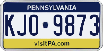 PA license plate KJO9873