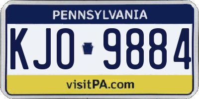PA license plate KJO9884