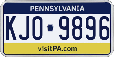 PA license plate KJO9896