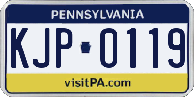 PA license plate KJP0119