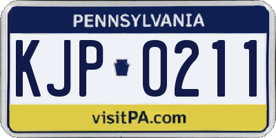 PA license plate KJP0211