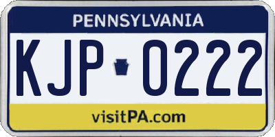 PA license plate KJP0222