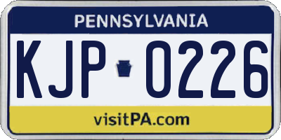 PA license plate KJP0226