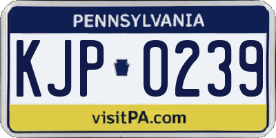 PA license plate KJP0239
