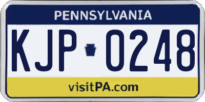 PA license plate KJP0248