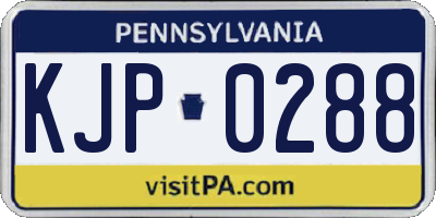 PA license plate KJP0288