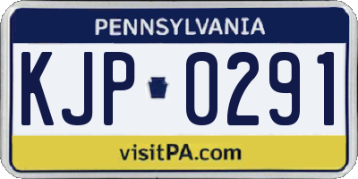 PA license plate KJP0291