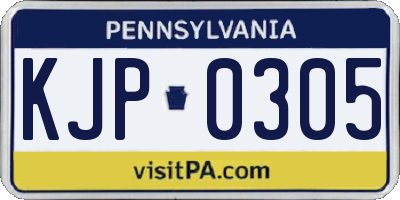 PA license plate KJP0305