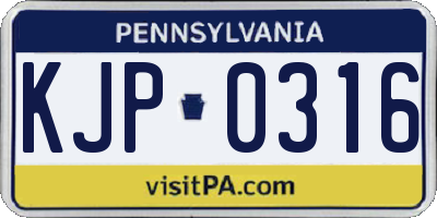 PA license plate KJP0316