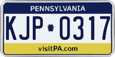 PA license plate KJP0317