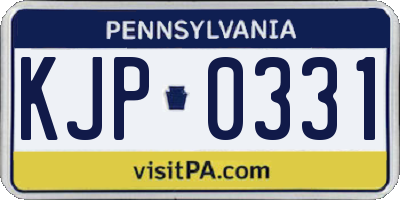 PA license plate KJP0331