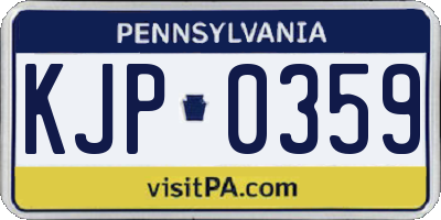 PA license plate KJP0359