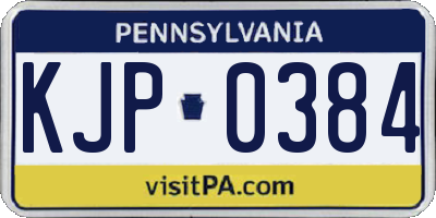 PA license plate KJP0384