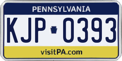 PA license plate KJP0393