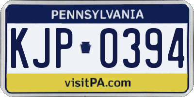 PA license plate KJP0394
