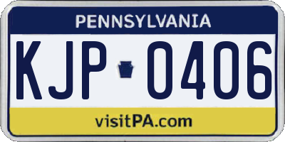 PA license plate KJP0406