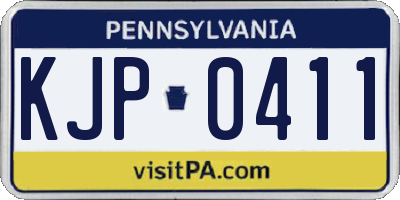 PA license plate KJP0411