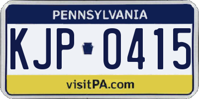 PA license plate KJP0415