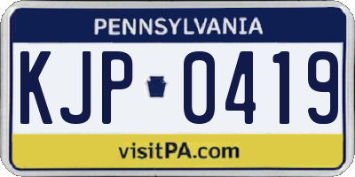 PA license plate KJP0419