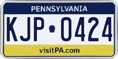 PA license plate KJP0424