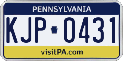 PA license plate KJP0431