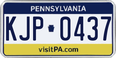 PA license plate KJP0437