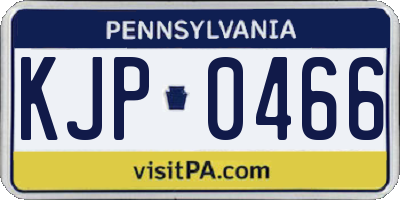 PA license plate KJP0466
