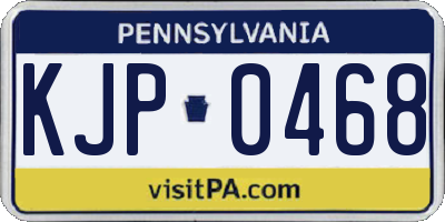 PA license plate KJP0468