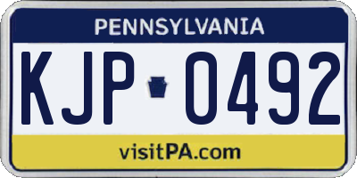 PA license plate KJP0492