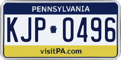 PA license plate KJP0496