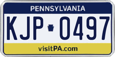 PA license plate KJP0497