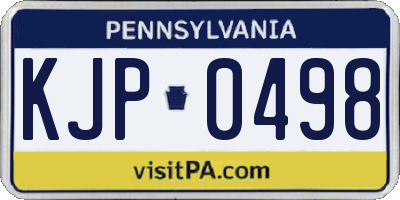 PA license plate KJP0498