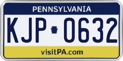 PA license plate KJP0632