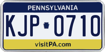 PA license plate KJP0710