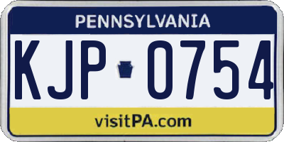 PA license plate KJP0754