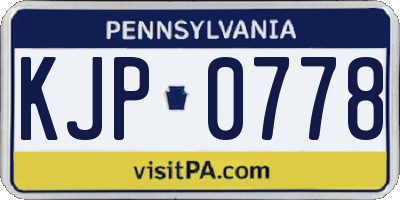 PA license plate KJP0778